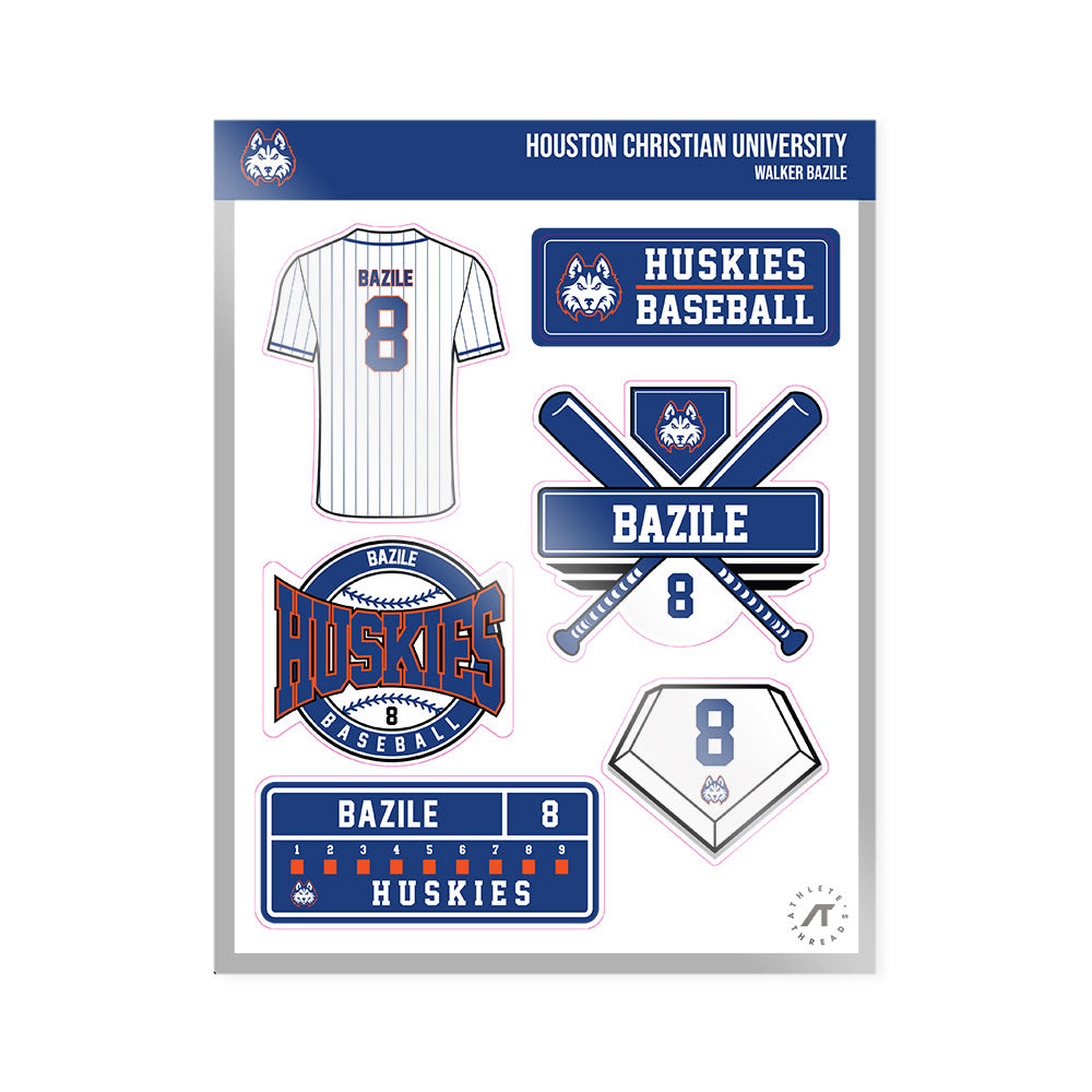 HCU - NCAA Baseball : Walker Bazile - Sticker Sheet-0