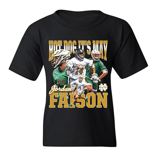 Notre Dame - NCAA Men's Lacrosse : Jordan Faison - Collage Youth T-Shirt-0
