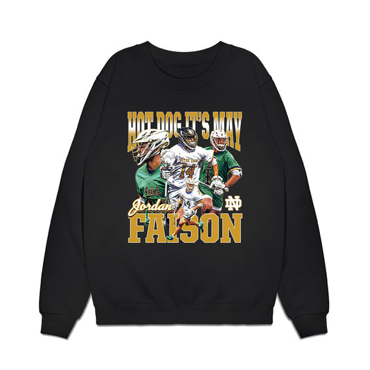 Notre Dame - NCAA Men's Lacrosse : Jordan Faison - Collage Premium Crewneck Sweatshirt-0