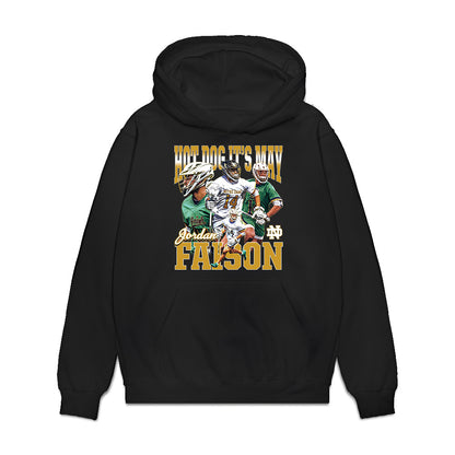 Notre Dame - NCAA Men's Lacrosse : Jordan Faison - Collage Premium Hooded Sweatshirt-0