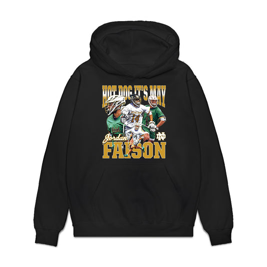 Notre Dame - NCAA Men's Lacrosse : Jordan Faison - Collage Premium Hooded Sweatshirt-0