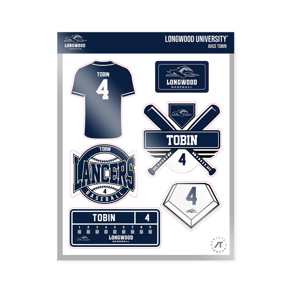 Longwood - NCAA Baseball : Juice Tobin - Sticker Sheet-0