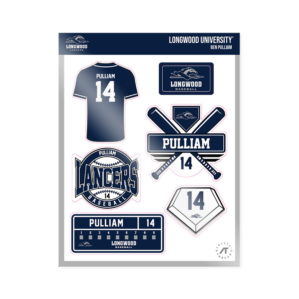Longwood - NCAA Baseball : Ben Pulliam - Sticker Sheet-0