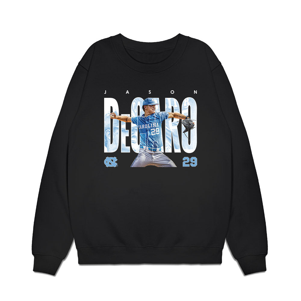 UNC - NCAA Baseball : Jason DeCaro - Collage Premium Crewneck Sweatshirt-0