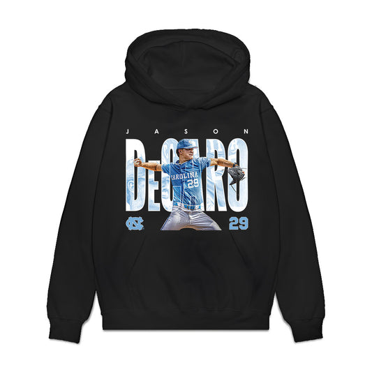 UNC - NCAA Baseball : Jason DeCaro - Collage Premium Hooded Sweatshirt-0