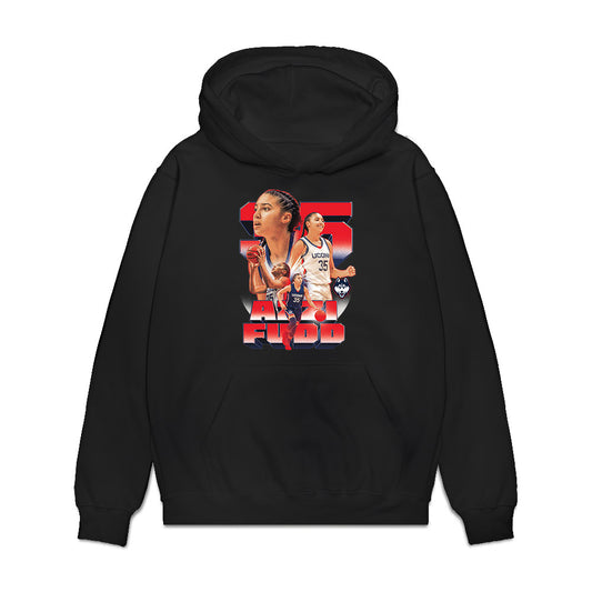 UConn - NCAA Women's Basketball : Azzi Fudd - Collage Premium Hooded Sweatshirt-0