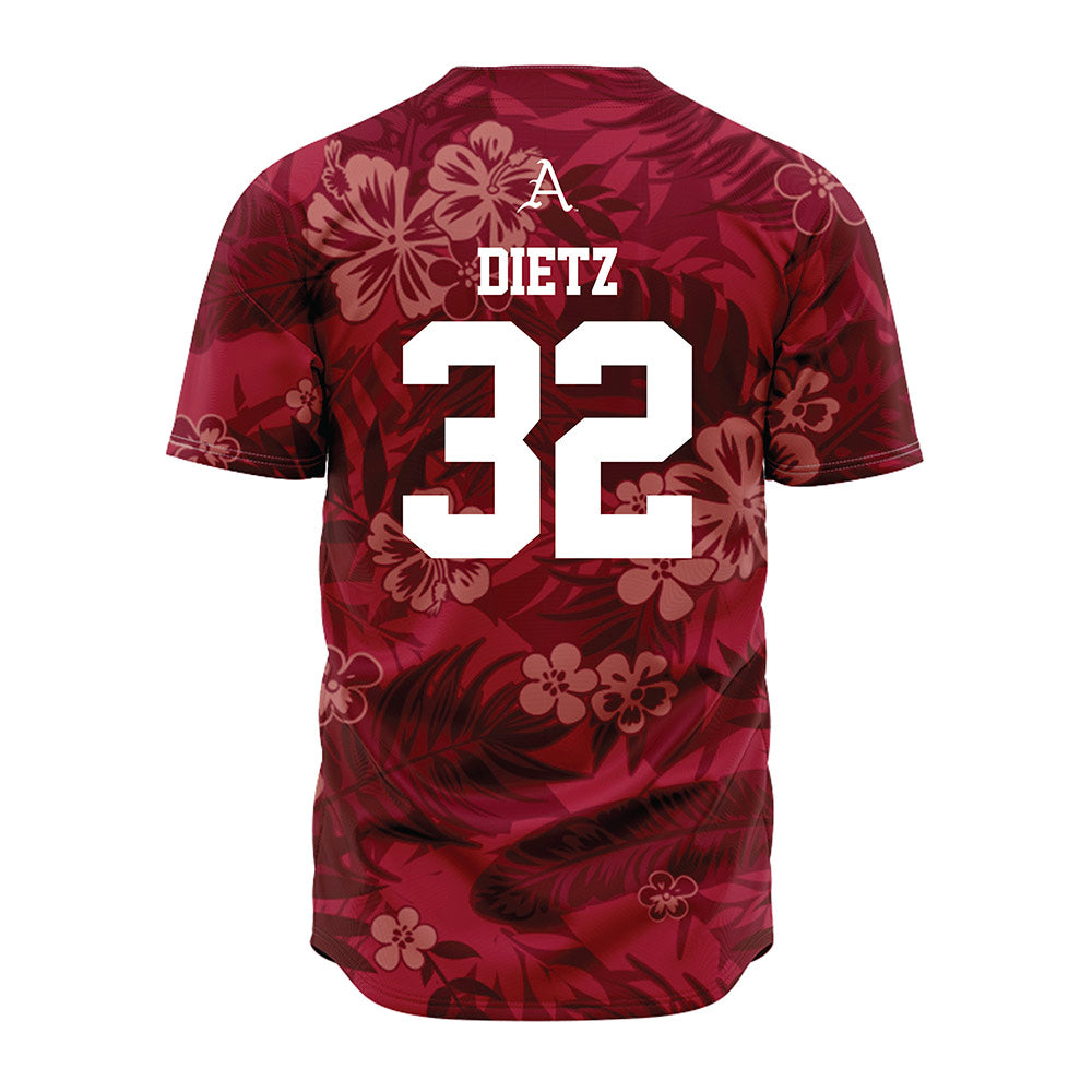 Arkansas - NCAA Baseball : Hunter Dietz - Red Jersey-1