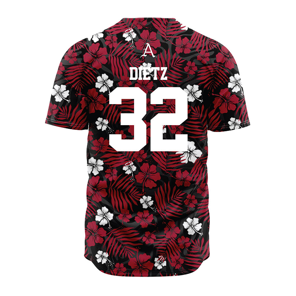 Arkansas - NCAA Baseball : Hunter Dietz - Red Jersey-1