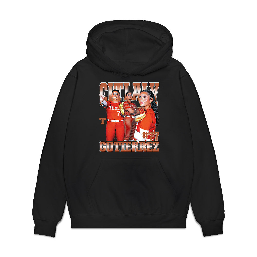 Texas - NCAA Softball : Citlaly Gutierrez - Collage Premium Hooded Sweatshirt-0
