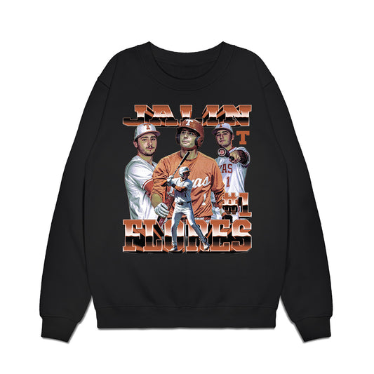 Texas - NCAA Baseball : jalin flores - Collage Premium Crewneck Sweatshirt-0