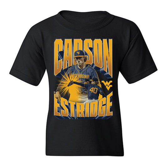 West Virginia - NCAA Baseball : Carson Estridge - Collage Youth T-Shirt-0