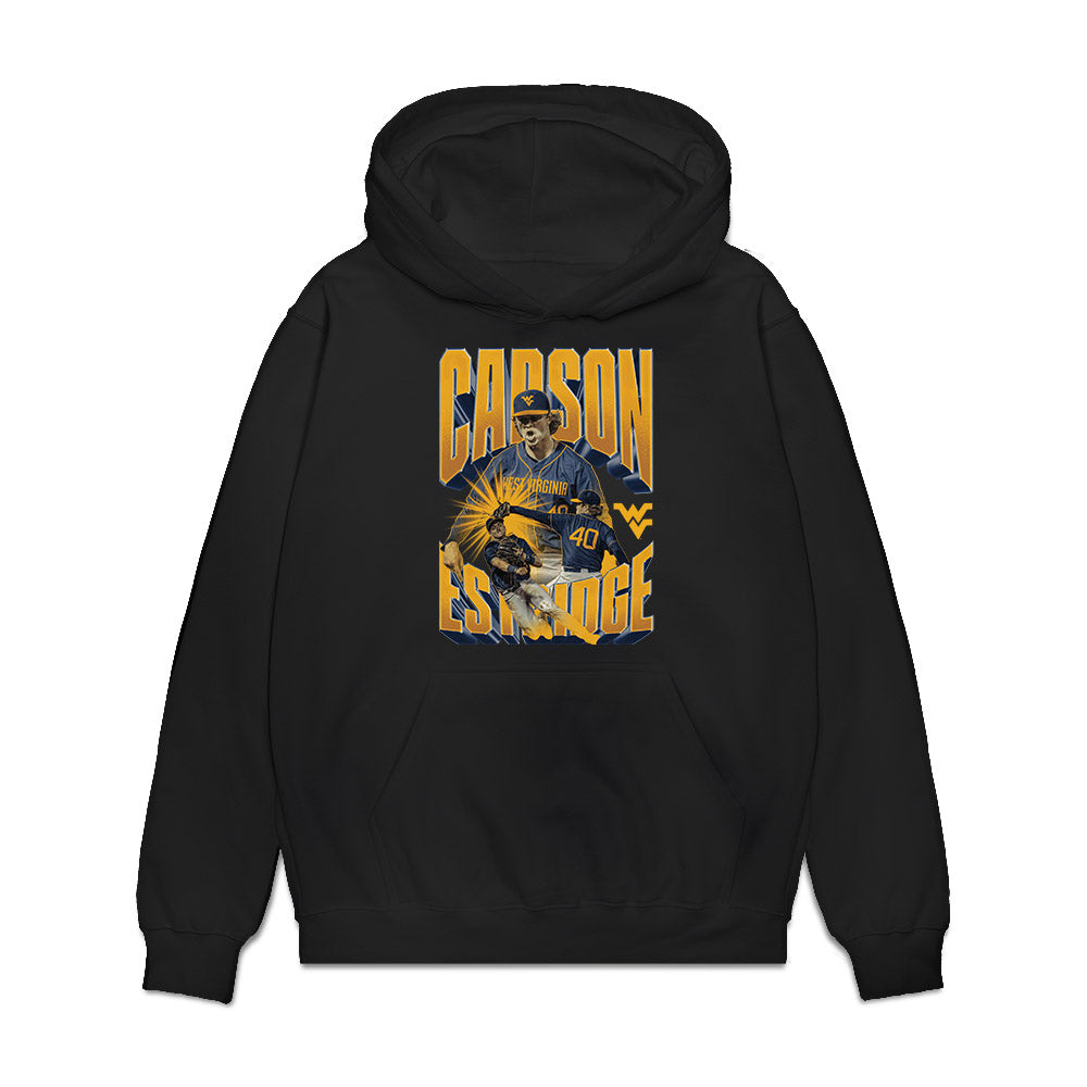 West Virginia - NCAA Baseball : Carson Estridge - Collage Premium Hooded Sweatshirt-0