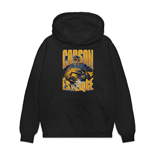 West Virginia - NCAA Baseball : Carson Estridge - Collage Premium Hooded Sweatshirt-0