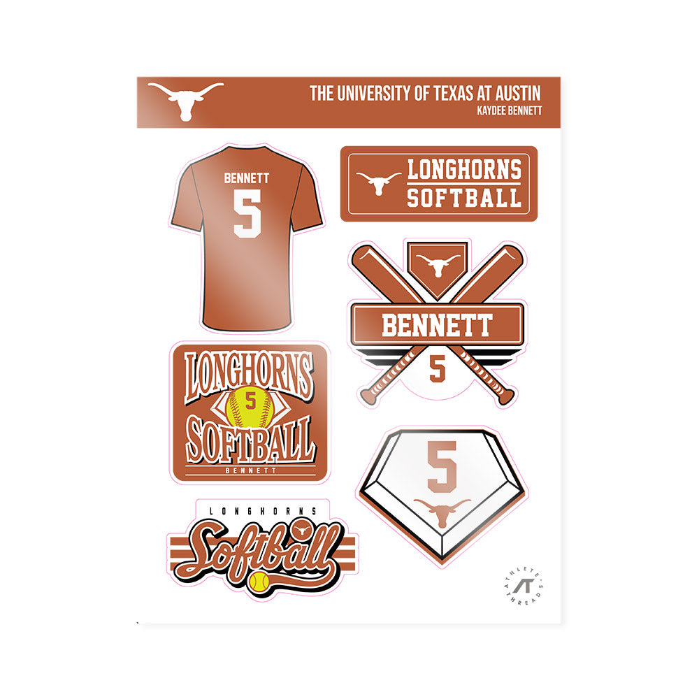 Texas - NCAA Softball : Kaydee Bennett - Sticker Sheet-0