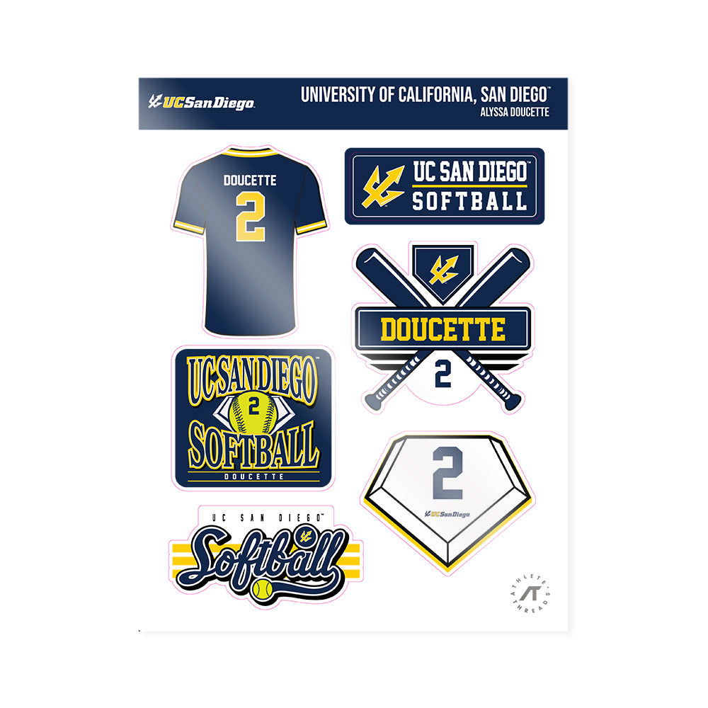 UCSD - NCAA Softball : Alyssa Doucette - Sticker Sheet-0