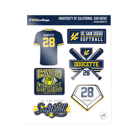 UCSD - NCAA Softball : Alyssa Doucette - Sticker Sheet-0