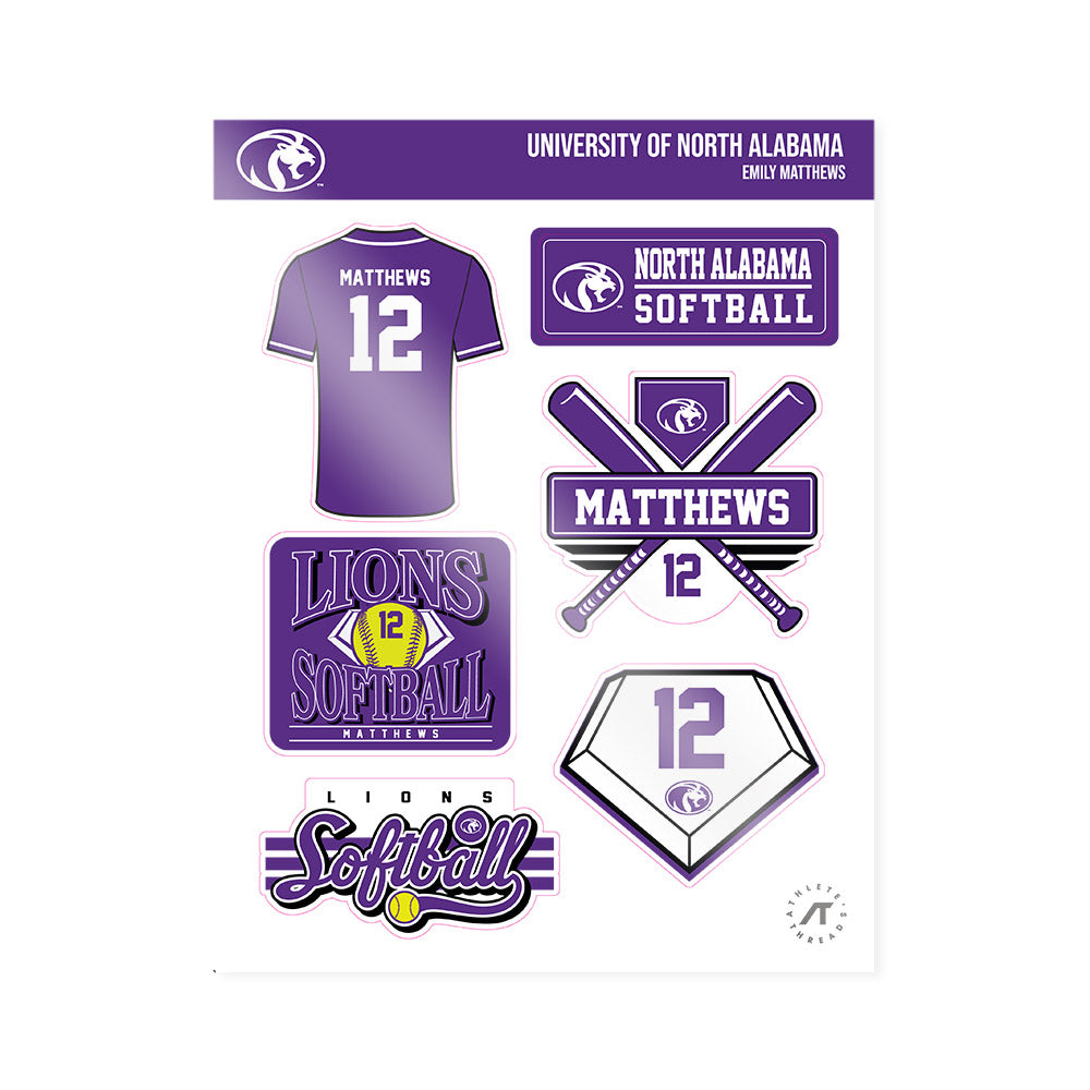 North Alabama - NCAA Softball : Emily Matthews - Sticker Sheet-0