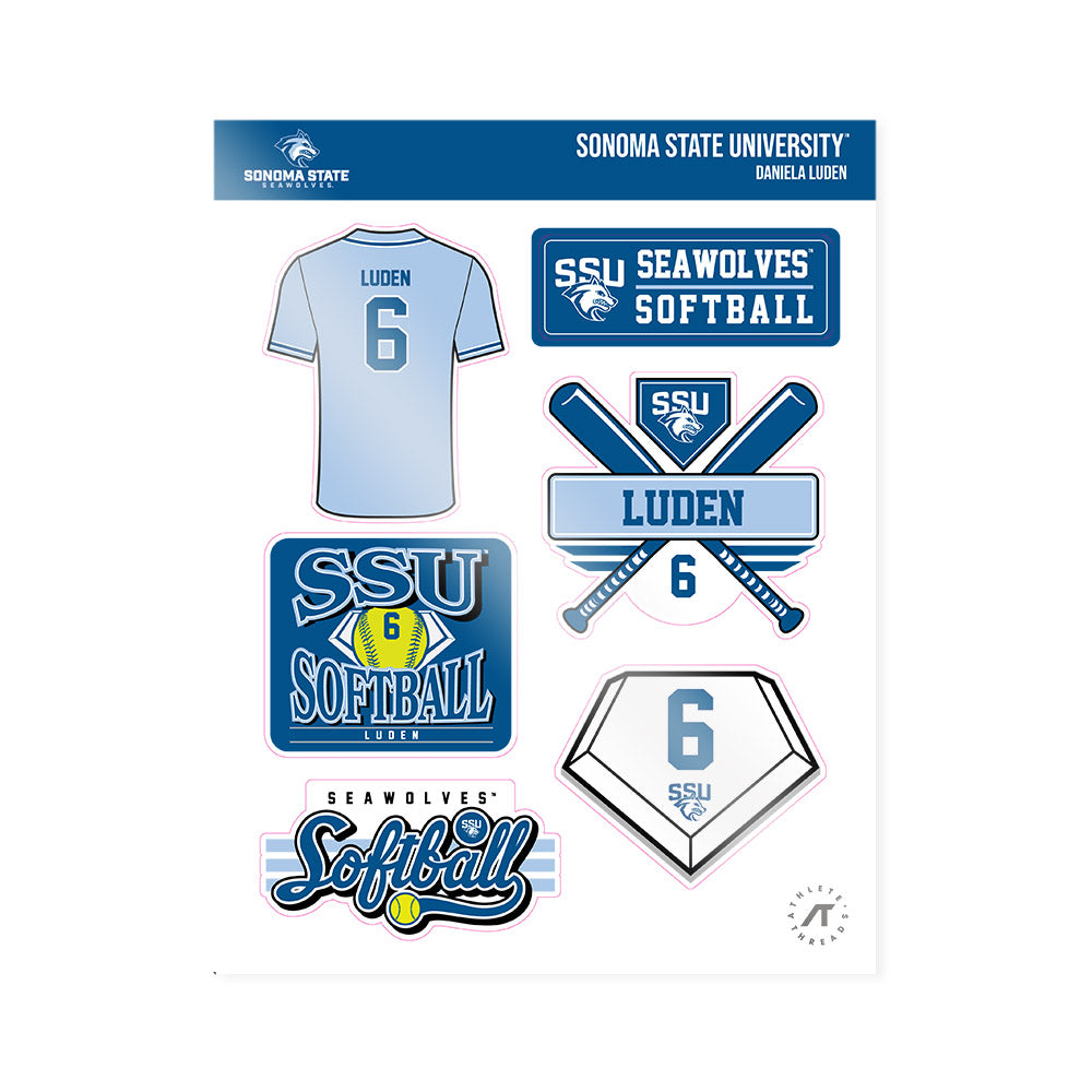 SSU - NCAA Softball : Daniela Luden - Sticker Sheet-0