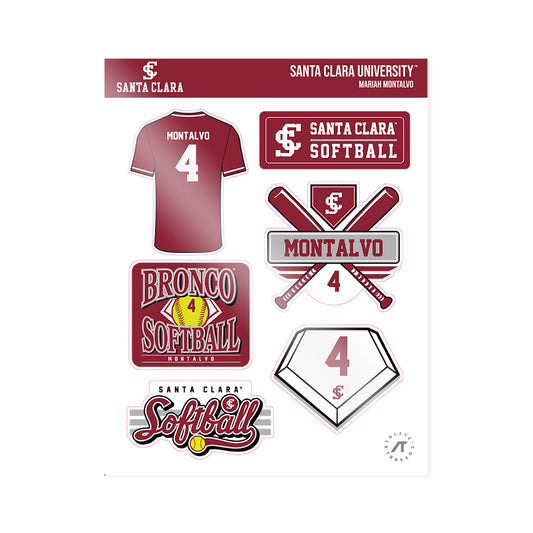 SCU - NCAA Softball : Mariah Montalvo - Sticker Sheet-0