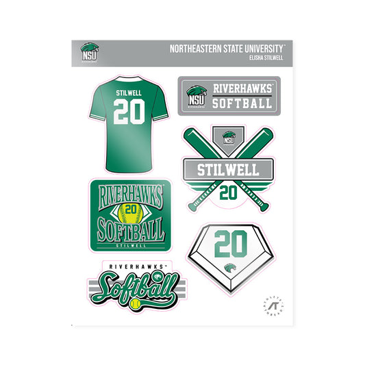 Northeastern State - NCAA Softball : Elisha Stilwell - Sticker Sheet-0