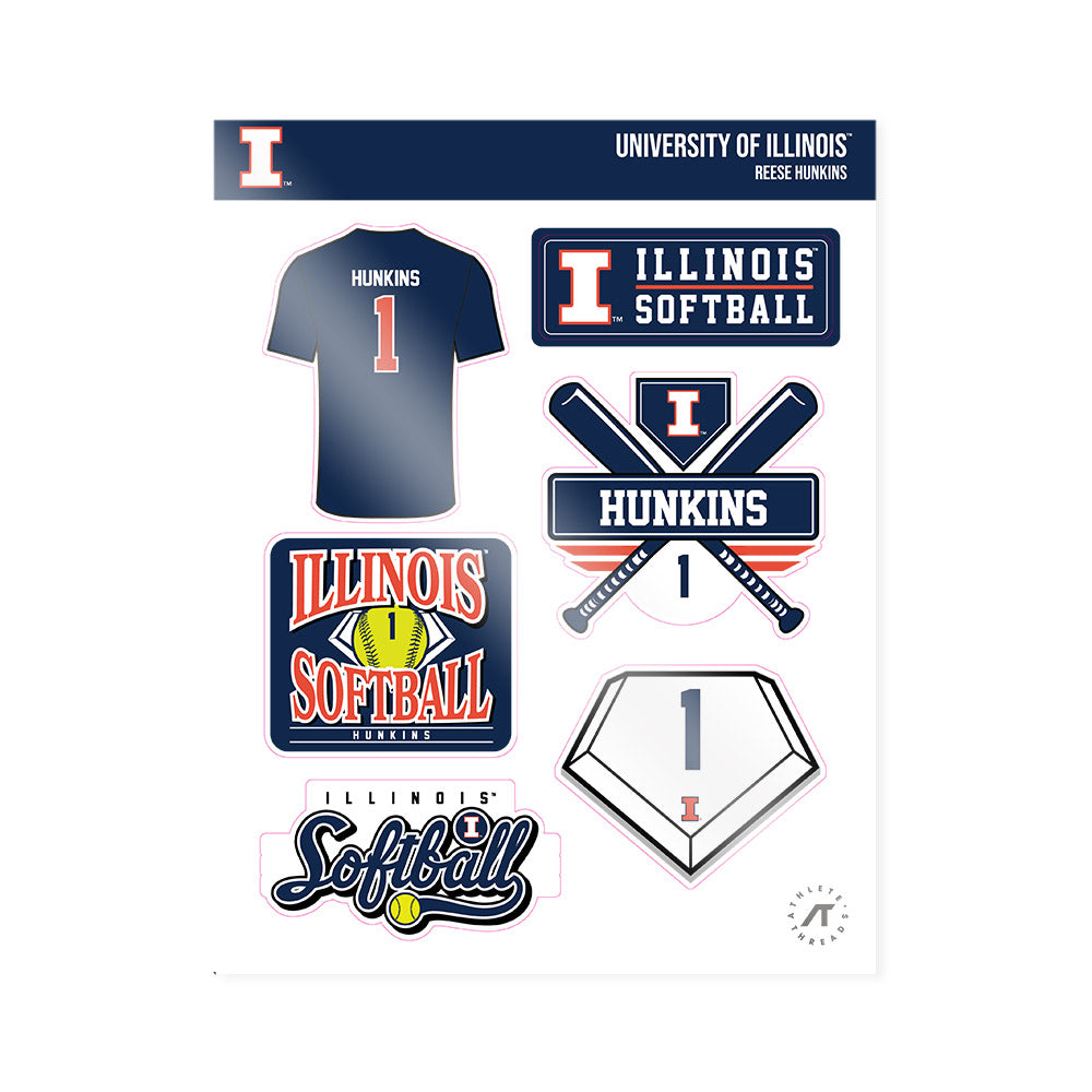 Illinois - NCAA Softball : Reese Hunkins - Sticker Sheet-0