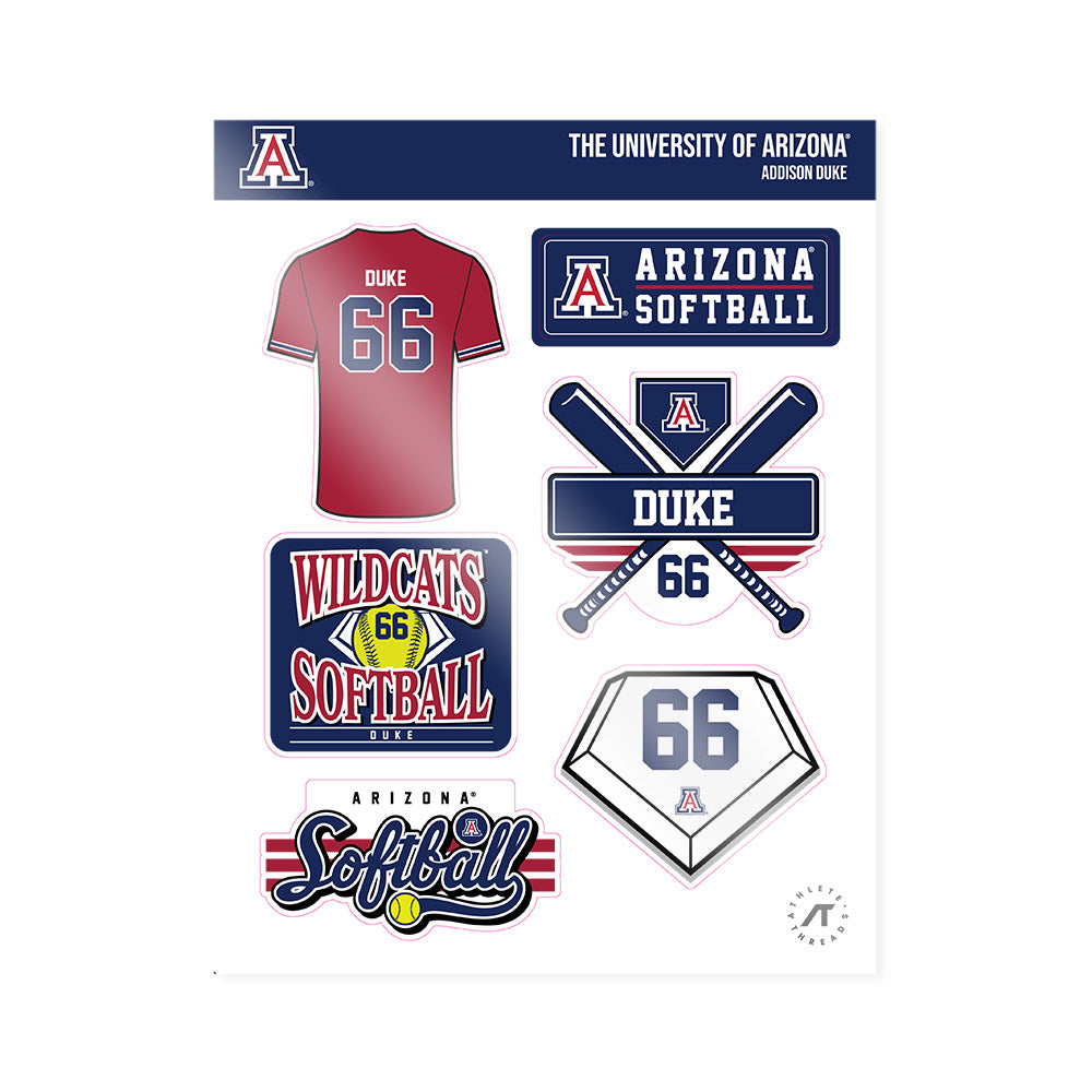 Arizona - NCAA Softball : Addison Duke - Sticker Sheet-0