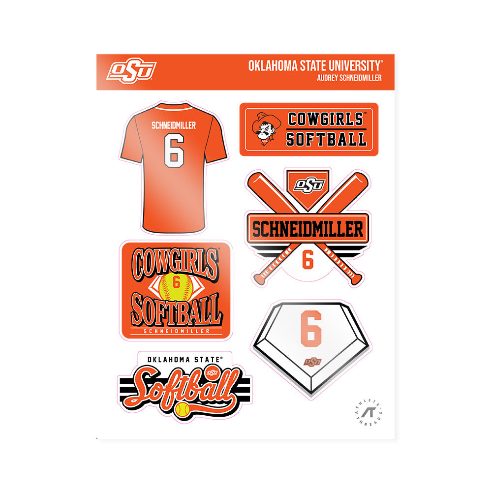 Oklahoma State - NCAA Softball : Audrey Schneidmiller - Sticker Sheet-0