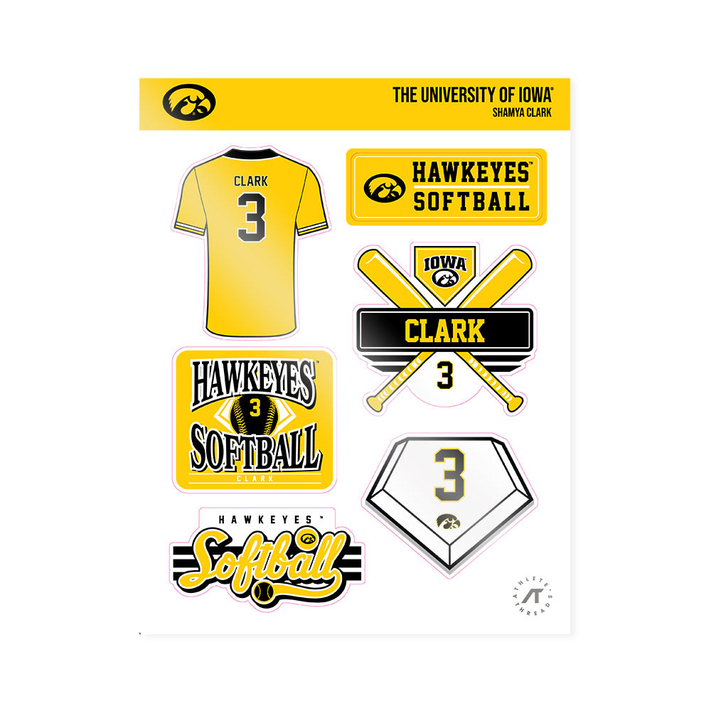 Iowa - NCAA Softball : Shamya Clark - Sticker Sheet-0