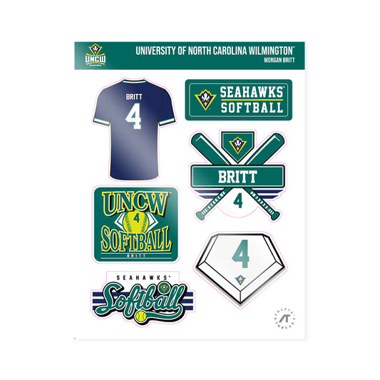 UNC Wilmington - NCAA Softball : Morgan Britt - Sticker Sheet-0