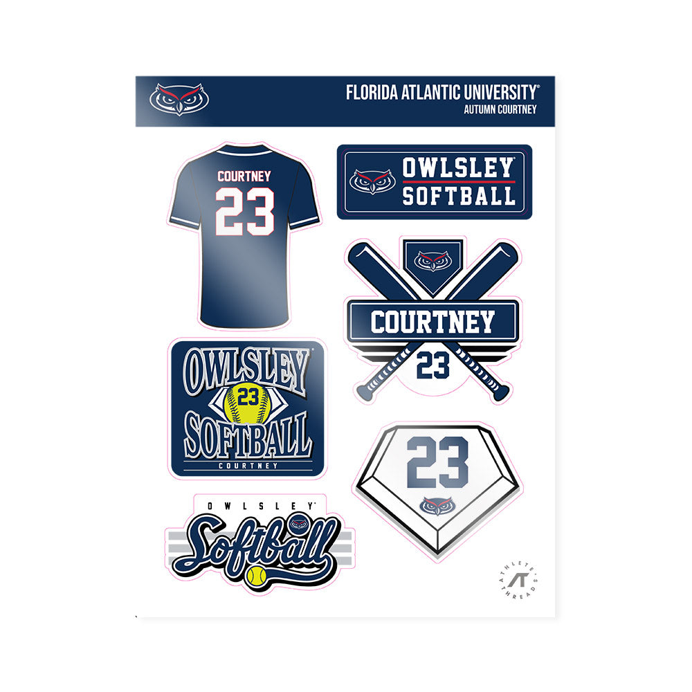 FAU - NCAA Softball : Autumn Courtney - Sticker Sheet-0