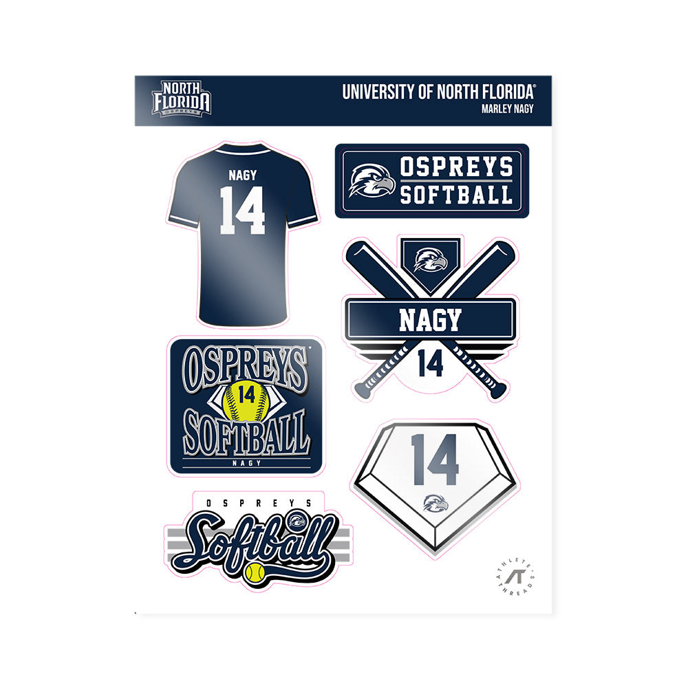 UNF - NCAA Softball : Marley Nagy - Sticker Sheet-0