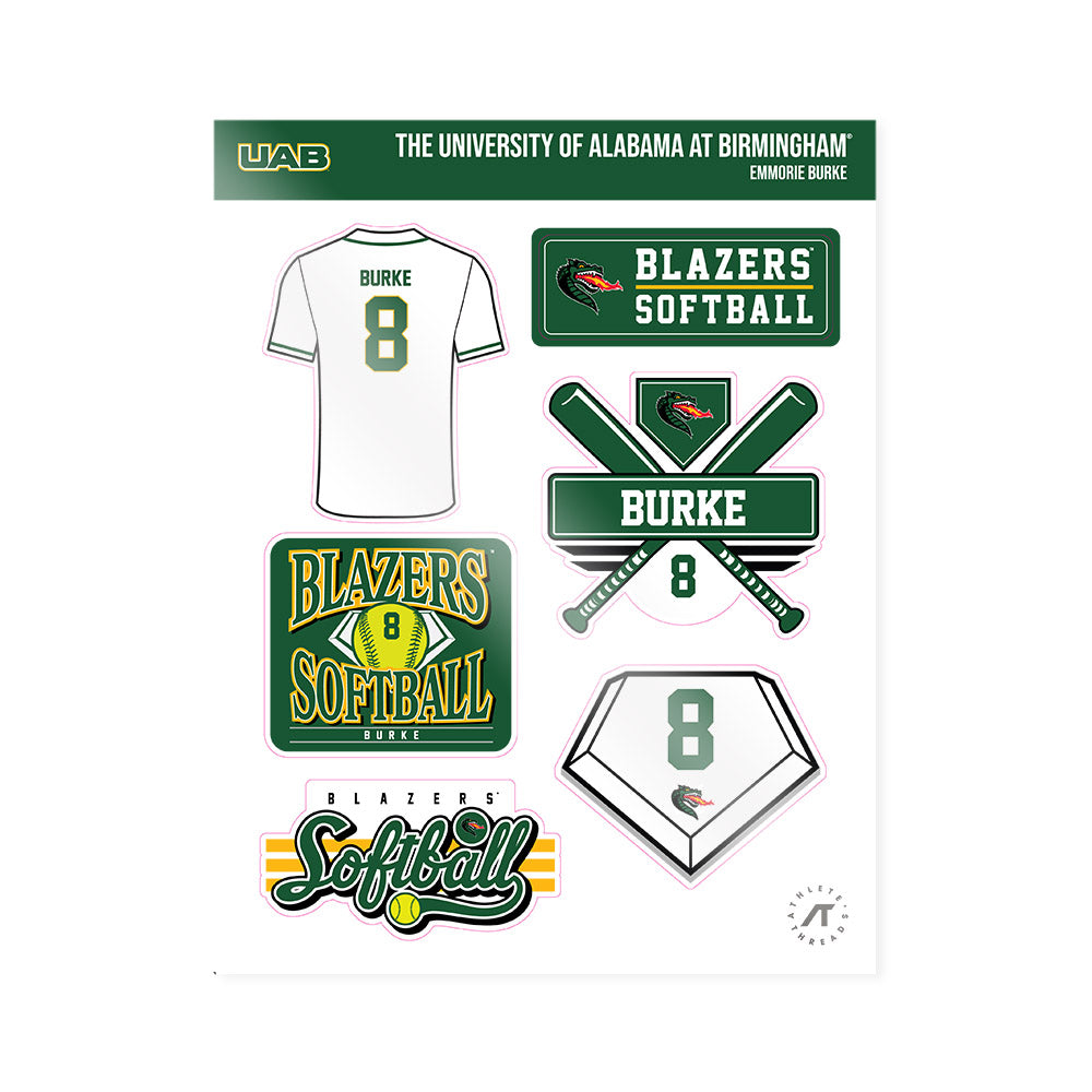 UAB - NCAA Softball : Emmorie Burke - Sticker Sheet-0