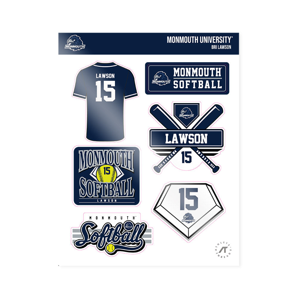 Monmouth - NCAA Softball : Bri Lawson - Sticker Sheet-0