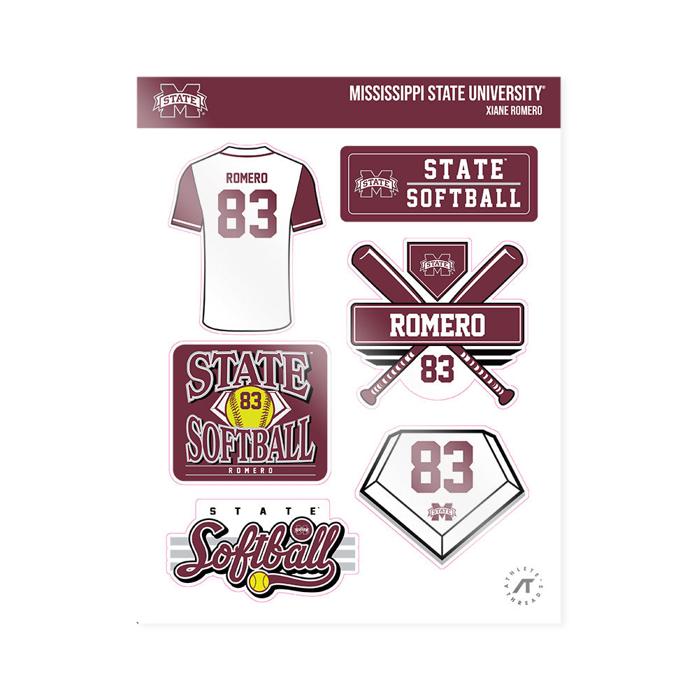Mississippi State - NCAA Softball : xiane romero - Sticker Sheet-0