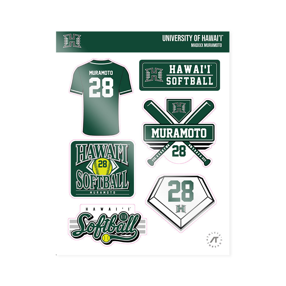 Hawaii - NCAA Softball : Madixx Muramoto - Sticker Sheet-0