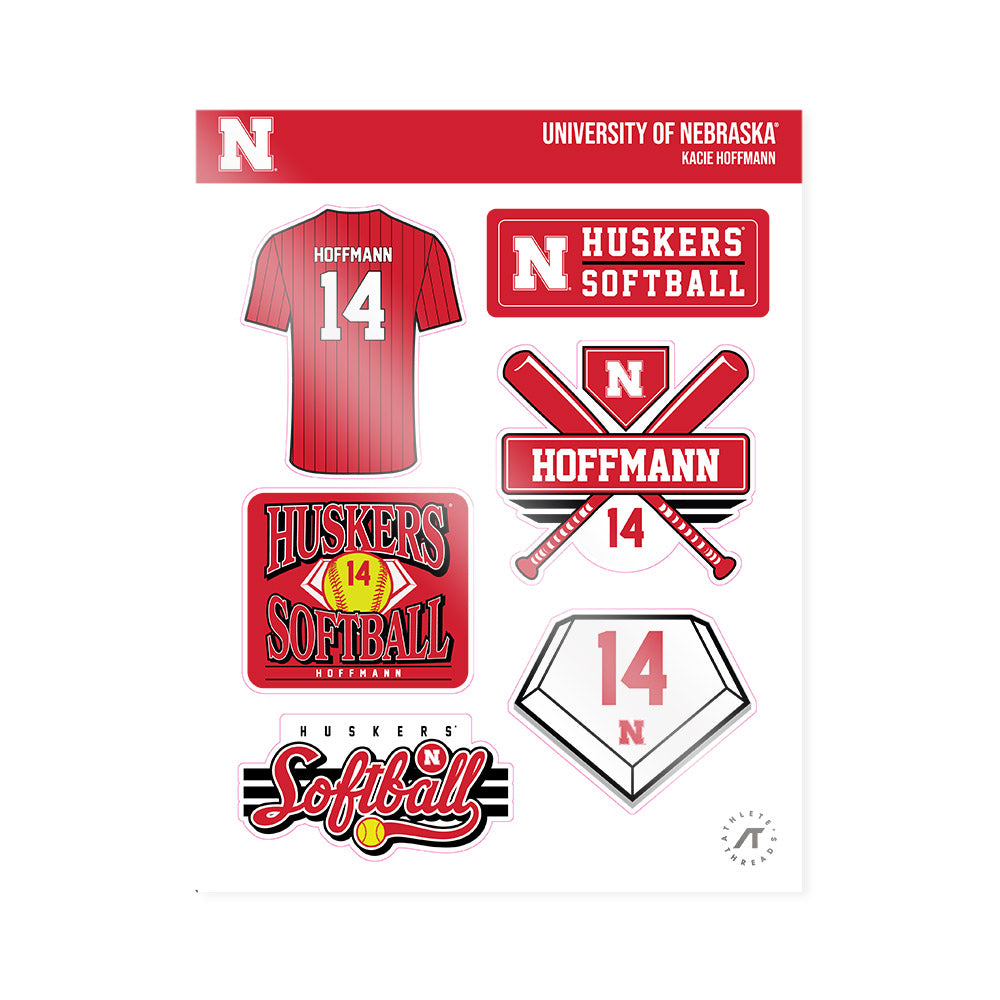 Nebraska - NCAA Softball : Kacie Hoffmann - Sticker Sheet-0