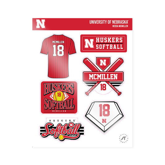 Nebraska - NCAA Softball : Nessa McMillen - Sticker Sheet-0