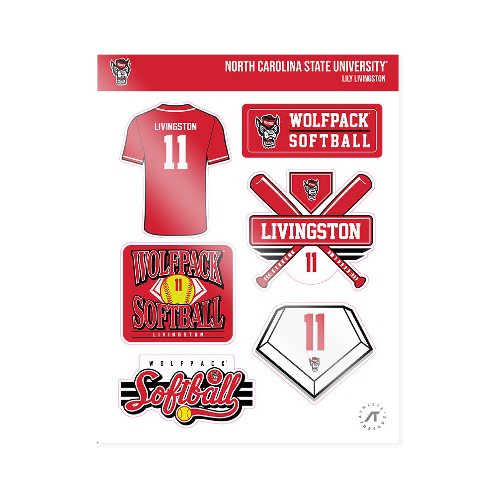 NC State - NCAA Softball : Lily Livingston - Sticker Sheet-0