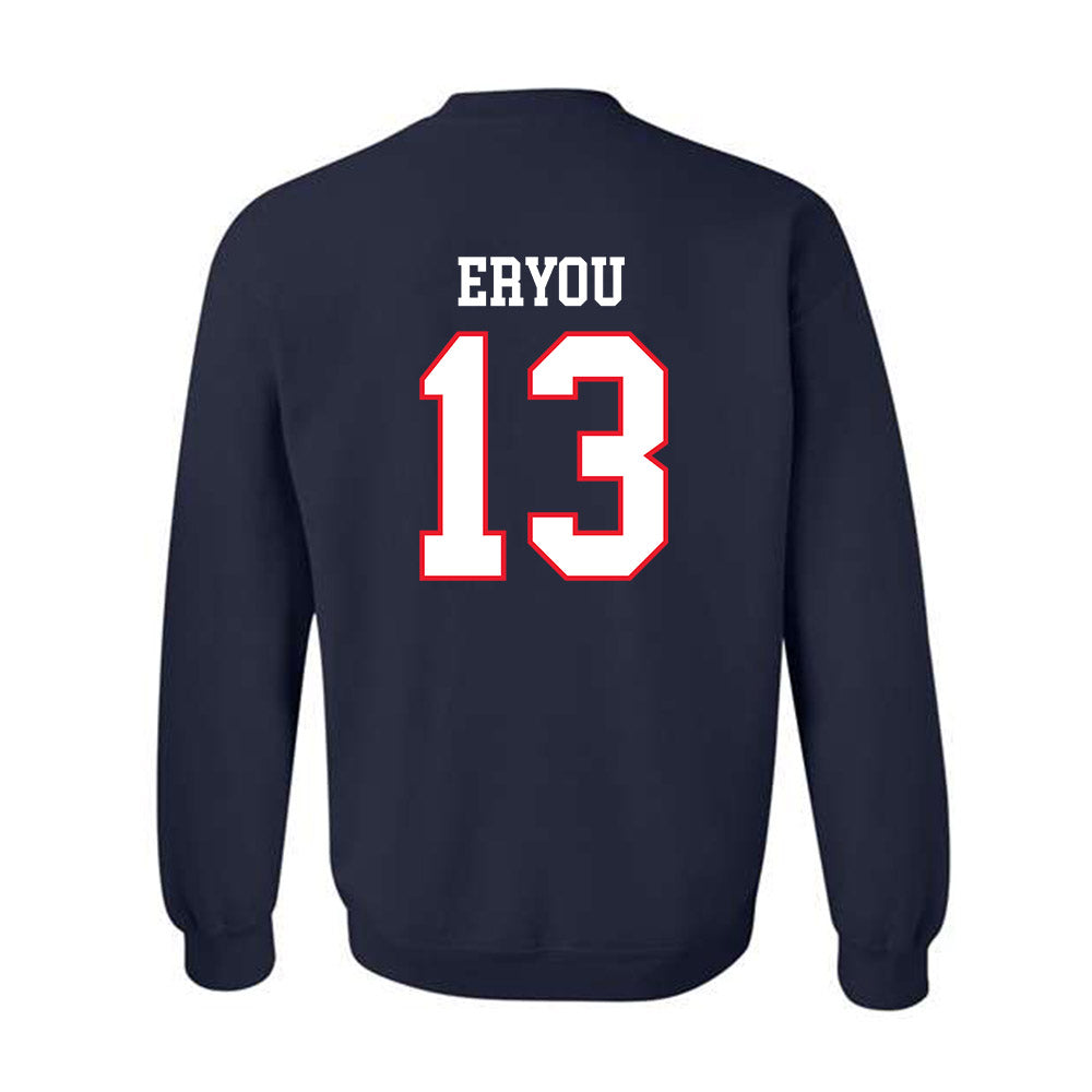 UConn - NCAA Women's Ice Hockey : Emma Eryou - Hockey East 2024-2025 Regular Season Champs Classic Shersey Crewneck Sweatshirt-1