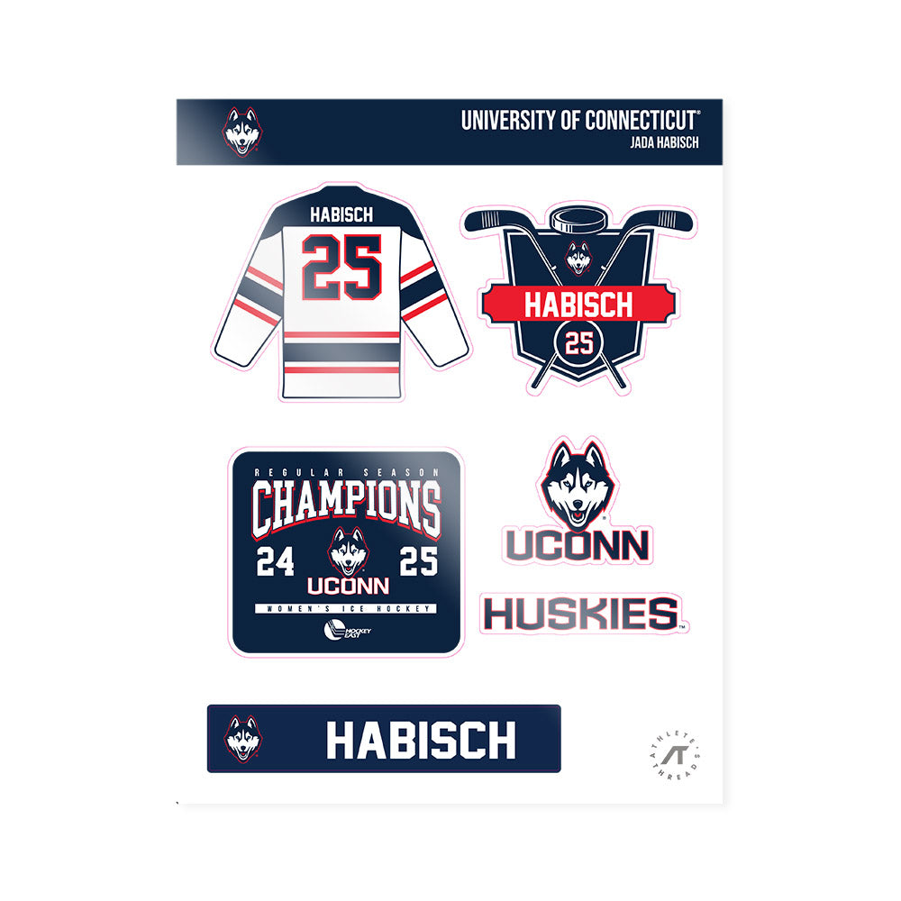UConn - NCAA Women's Ice Hockey : Jada Habisch - Hockey East 2024-2025 Regular Season Champs Sticker Sheet-0
