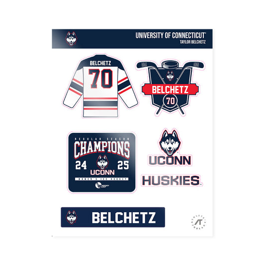 UConn - NCAA Women's Ice Hockey : Taylor Belchetz - Champs Sticker Sheet-0