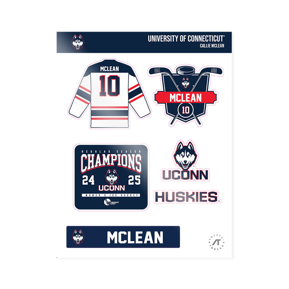 UConn - NCAA Women's Ice Hockey : Callie McLean - Champs Sticker Sheet-0