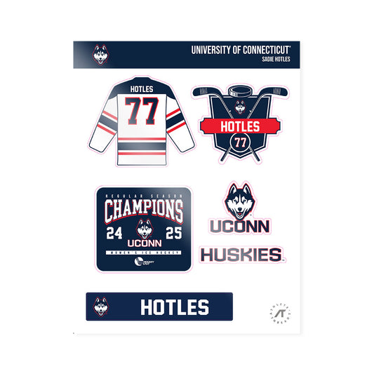 UConn - NCAA Women's Ice Hockey : Sadie Hotles - Hockey East 2024-2025 Regular Season Champs Sticker Sheet-0