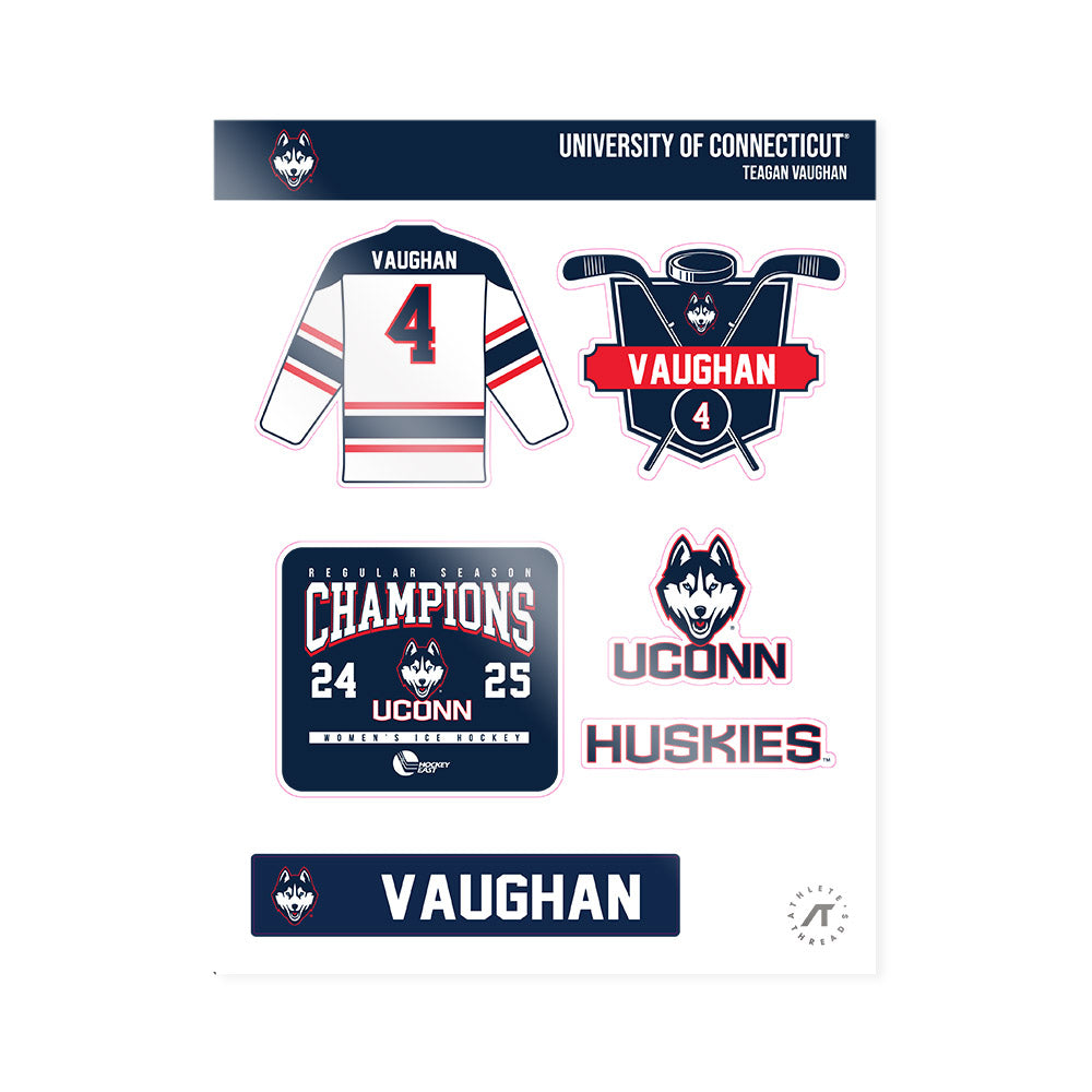UConn - NCAA Women's Ice Hockey : Teagan Vaughan - Champs Sticker Sheet-0