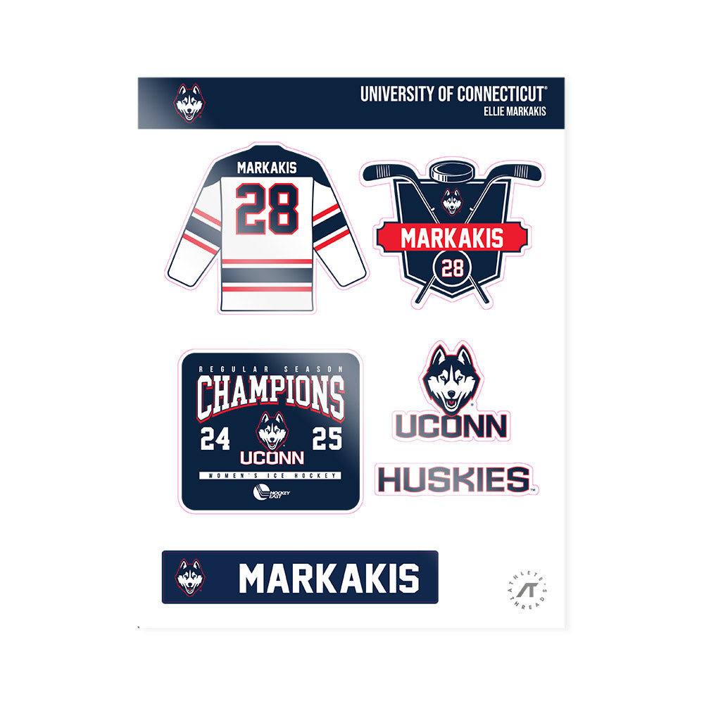 UConn - NCAA Women's Ice Hockey : Ellie Markakis - Champs Sticker Sheet-0