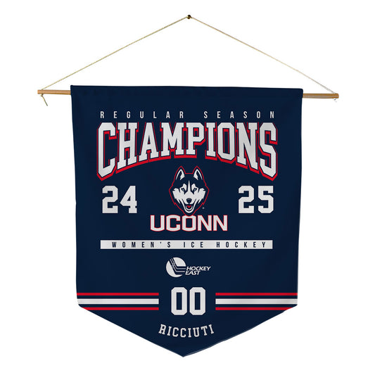 UConn - NCAA Women's Ice Hockey : Leila Ricciuti - Champs Pennant - 18" x 21"-0