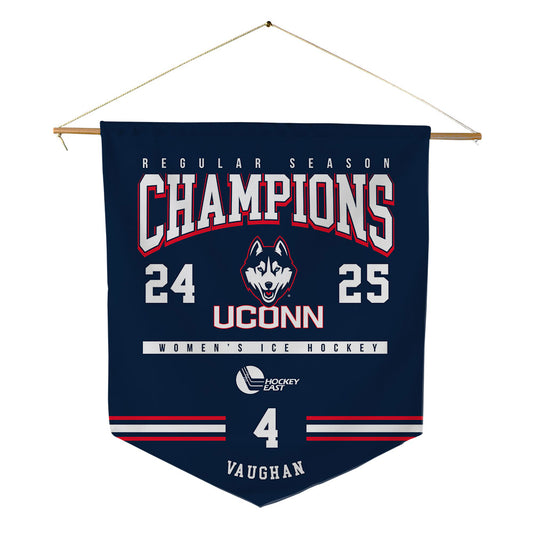 UConn - NCAA Women's Ice Hockey : Teagan Vaughan - Champs Pennant - 18" x 21"-0