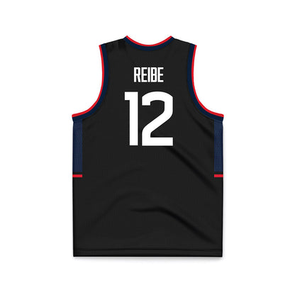 UConn - NCAA Men's Basketball : Eric Reibe - Black Basketball Jersey-1