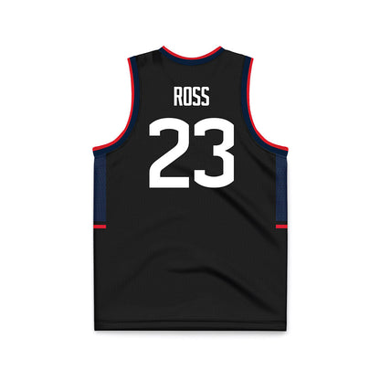 UConn - NCAA Men's Basketball : Jayden Ross - Black Basketball Jersey-1