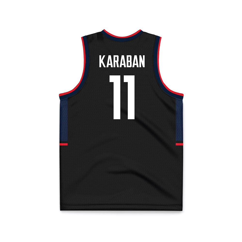UConn - NCAA Men's Basketball : Alex Karaban - Black Basketball Jersey-1
